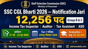 SSC CGL Recruitment 2026 12256 posts apply online Group B C jobs last date 22 June graduation required