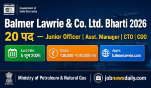 Balmer Lawrie Recruitment 2026 notification apply online for 20 posts salary 36000 to 160000 last date 5 June