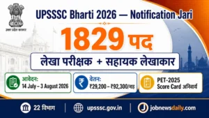 UPSSSC 2026 Recruitment for 1829 Posts Online Apply