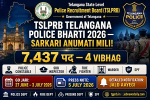 Telangana Police Recruitment 2026 7437 posts constable SI fire warder notification soon