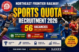 NFR Sports Quota Recruitment 2026 notification released for 56 posts in Indian Railways