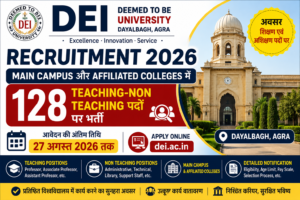 DEI Recruitment 2026 – 128 Teaching Non Teaching Posts