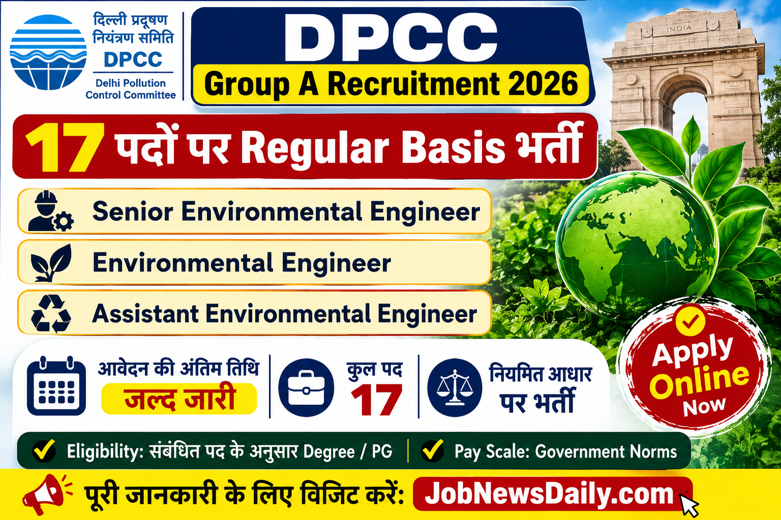 DPCC Group A Recruitment 2026 – 17 Posts
