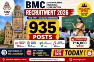 BMC Shikshan Sevak भर्ती 2026 935 पद Teaching Fellow Recruitment Mumbai