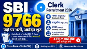 SBI Clerk Recruitment 2026 9766 Vacancies