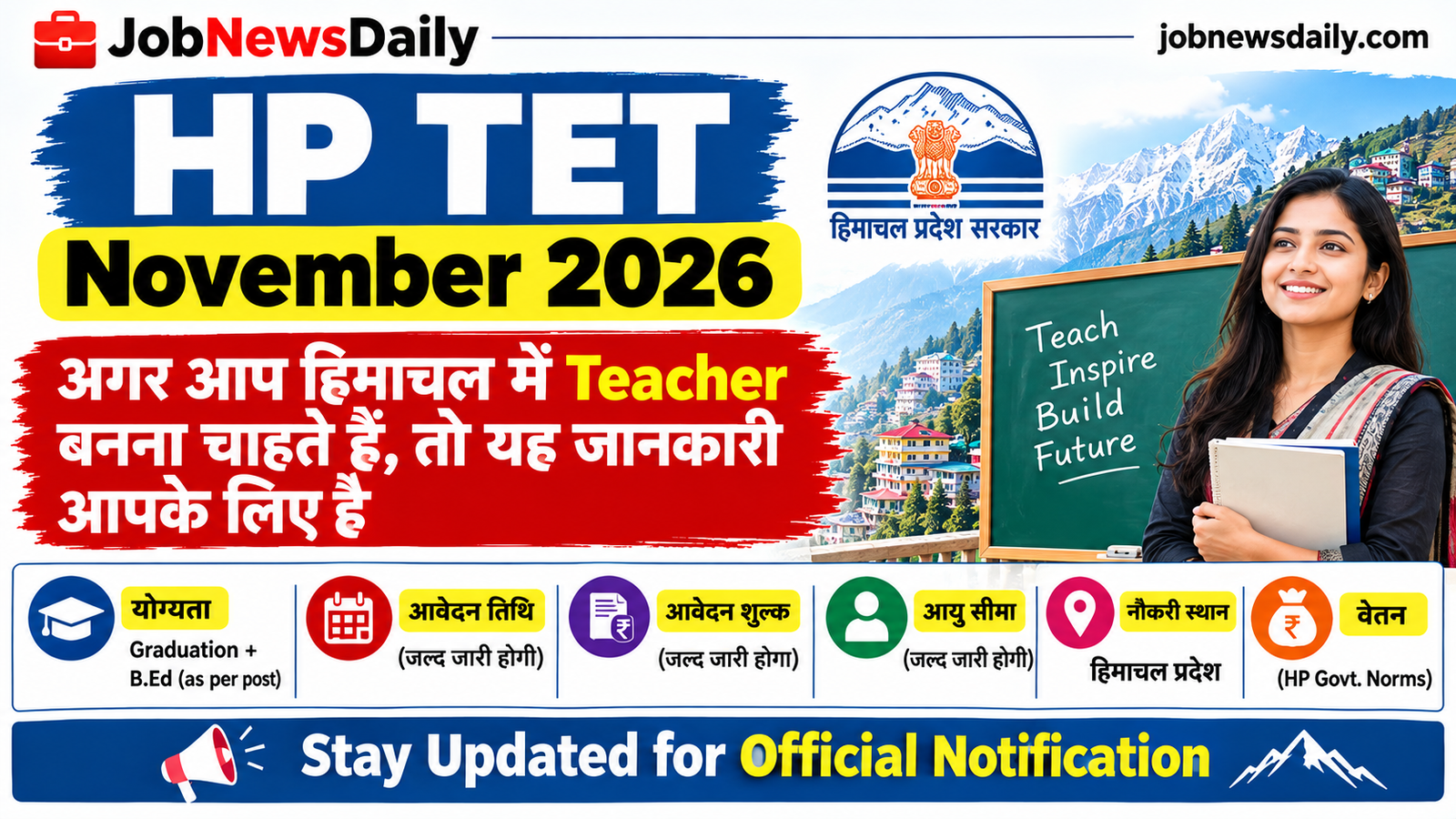 HP TET November 2026 Teacher Eligibility Test