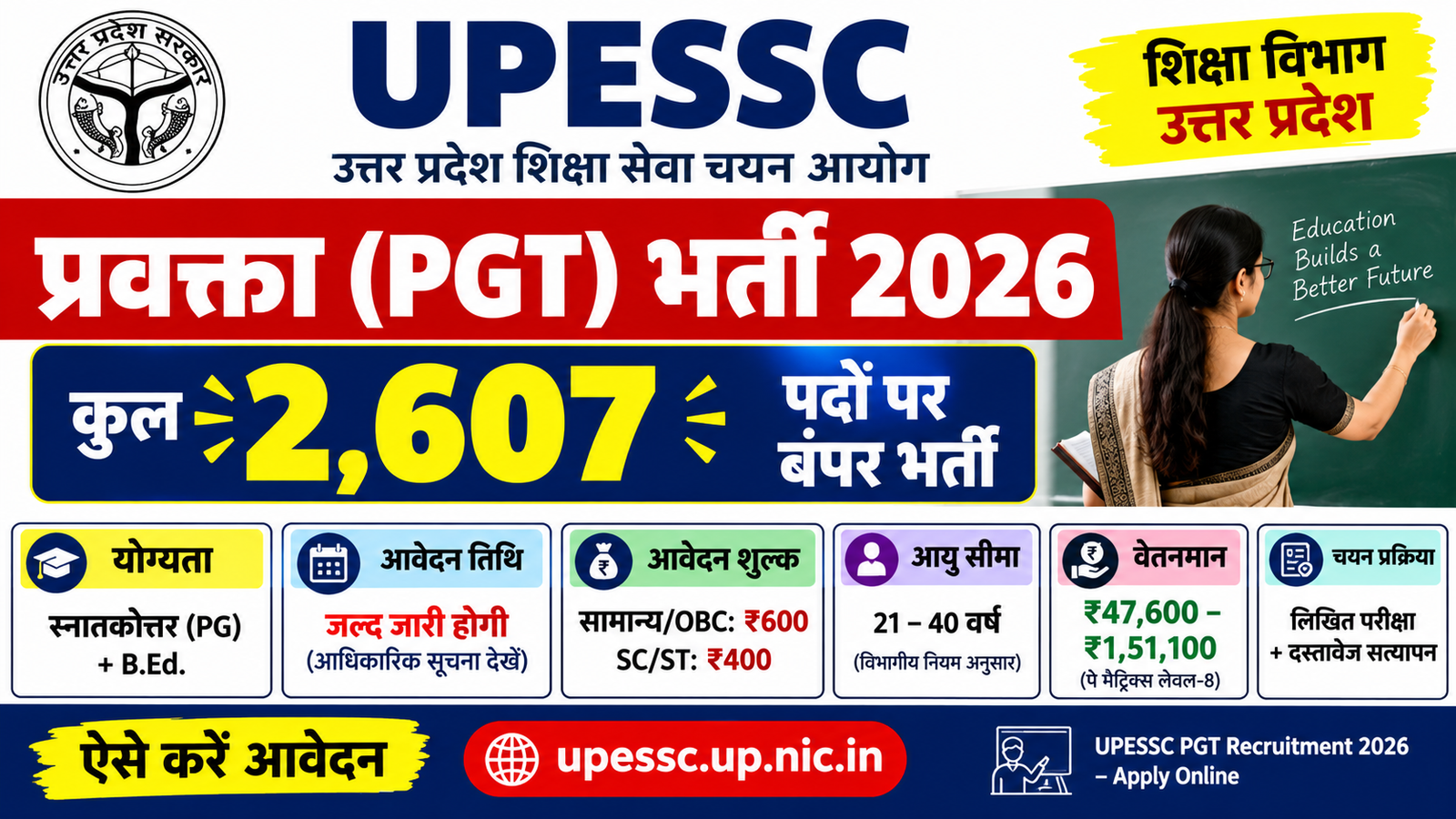 UPESSC PGT Recruitment 2026 की भर्ती