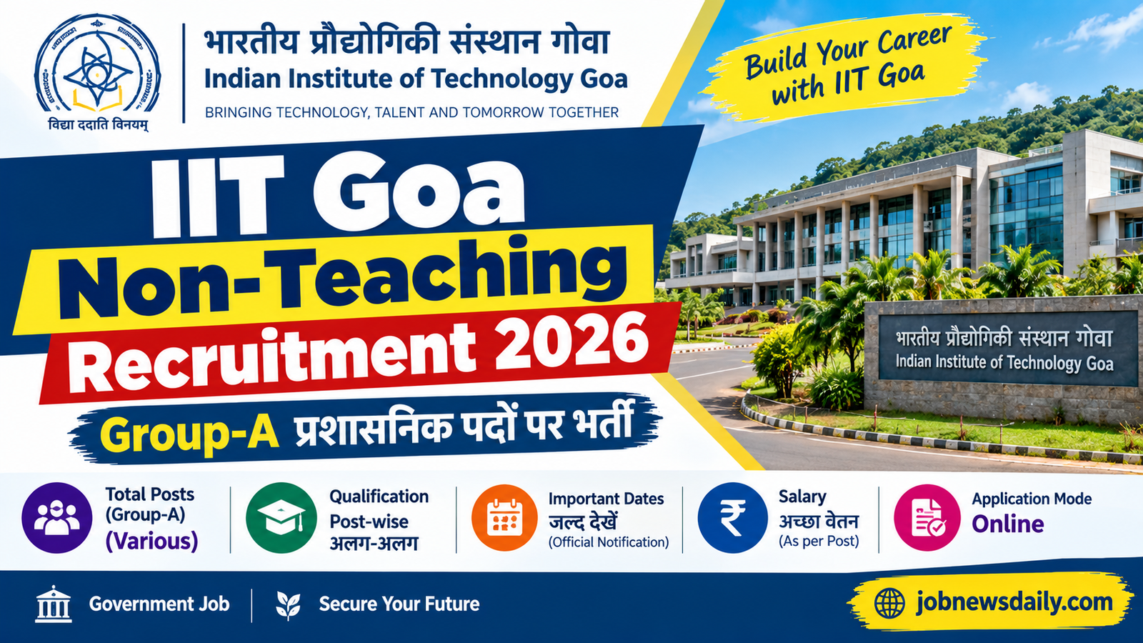 IIT Goa Non-Teaching Recruitment 2026