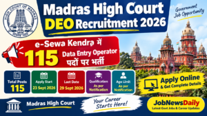 Madras High Court DEO Recruitment 2026 – 115 Posts