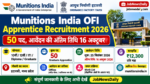 Munitions India OFI Apprentice Recruitment 2026: 50 पद, आवेदन की अंतिम तिथि 16 अक्टूबर