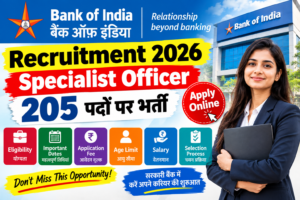 Bank of India Recruitment 2026 – 205 Specialist Officer पदों पर भर्ती, Apply Online