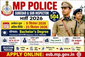 MP Police Subedar व Sub Inspector भर्ती 2026 में 504 पदों पर भर्ती