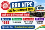 RRB NTPC UG भर्ती 2026: 1688 पद, आवेदन 15 अक्टूबर से