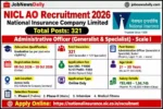 NICL AO Recruitment 2026: 321 पदों पर भर्ती, आवेदन 8 अक्टूबर से