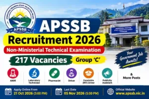 APSSB Non-Ministerial Technical 2026